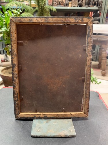 Vintage Rare Persian Warrior Rider Painting Lithograph Print Wooden Framed 7x5" - Picture 7 of 7