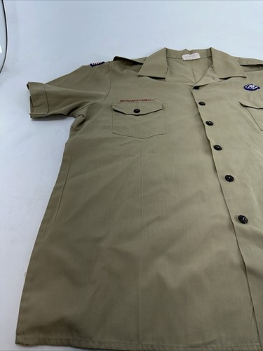 Vintage Pfadfinder Uniform Hemd BSA Official Herren Gr. XL Ärmel Patches Poly - Bild 2 von 9