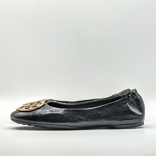 Zapatos planos de cuero para mujer Tory Burch “Claire Ballet” (negro/dorado) EE. UU. 7 y 8,5 - Imagen 5 de 36