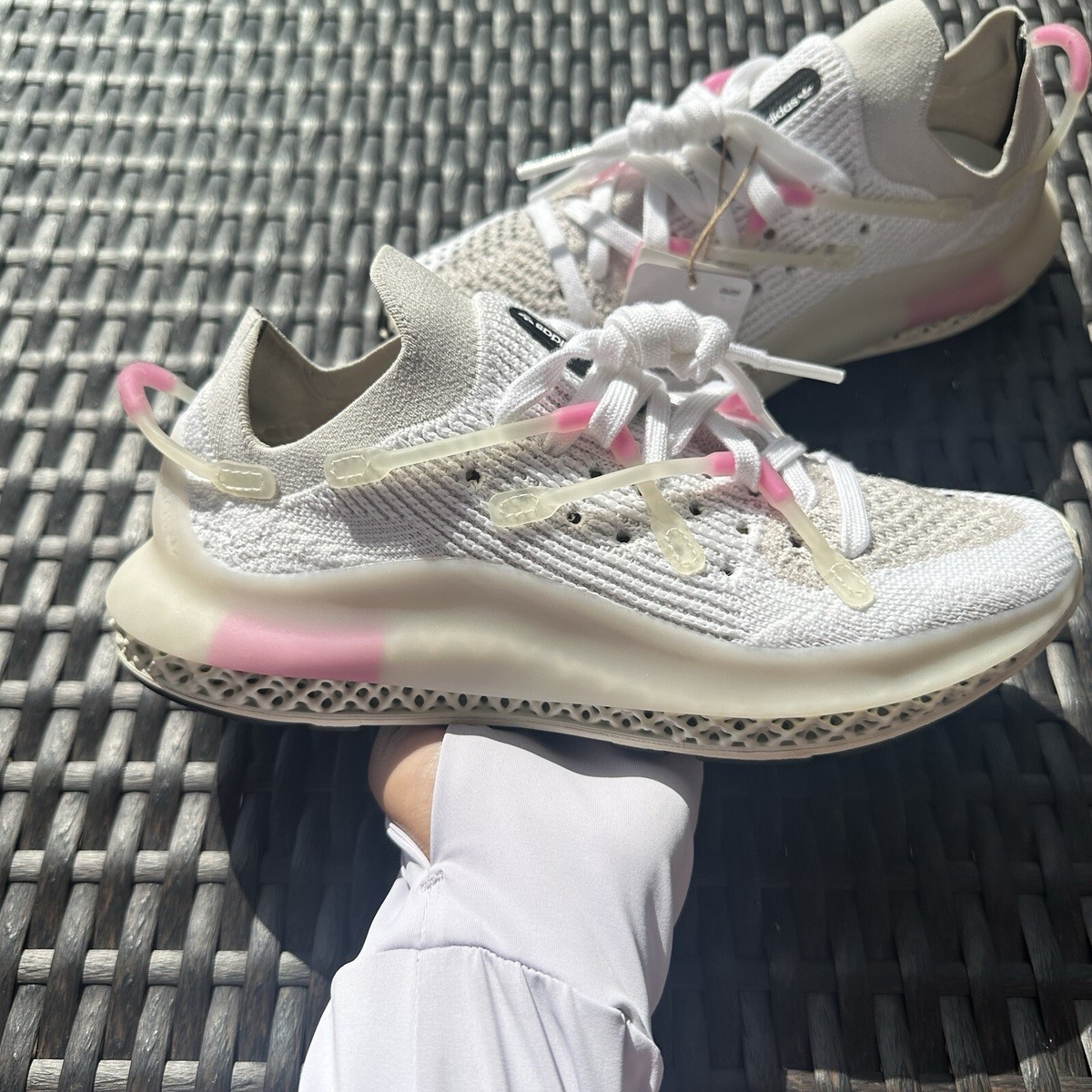 Adidas 4D Fusio Cloud White Pink Men's Athletic Shoes H04508