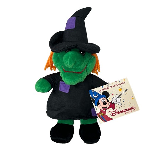 Muñeca de peluche pequeña bruja verde Disneyland París 8 pulgadas con etiqueta decoración de Halloween - Imagen 1 de 9