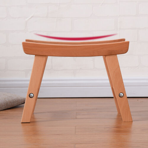 Simple Solid Wood Fabric Low Stool Bench (A5 / Beech Log Color Khaki) - Picture 21 of 24