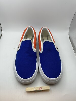Men's VANS Classic Slip On shoes Orange Blue Size Women's
