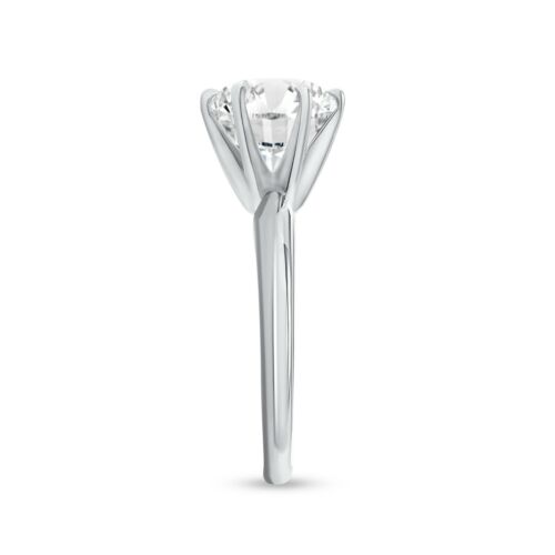 5/8 Ct Round F/VS Lab Created Grown Diamond Engagement Ring Solid 18K White Gold - Picture 3 of 3