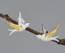New handmade 925 sterling silver bird quality stud earrings