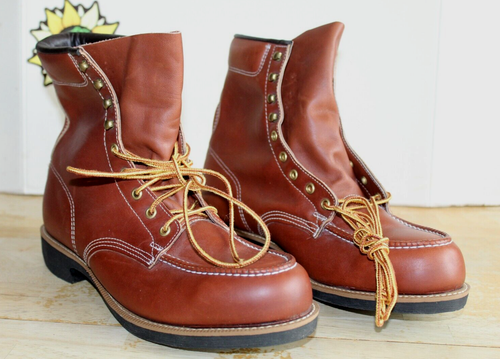 Vintage New Hy-Test Men's Work ST Brown Leather Boots, Union Made Size 11.5 E - Picture 2 of 15