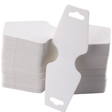 200 Pack Foldover Necklace Display Cards Jewelry Holders Price Tags with Hole