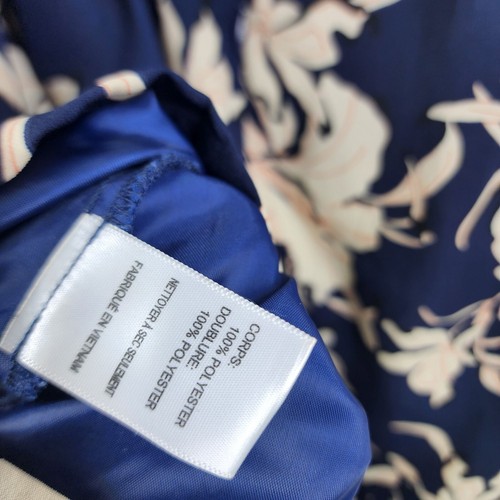 ASTR Skirt A-Line Navy Floral Print Knee Length Women's Size S Blue Cream - Picture 7 of 9