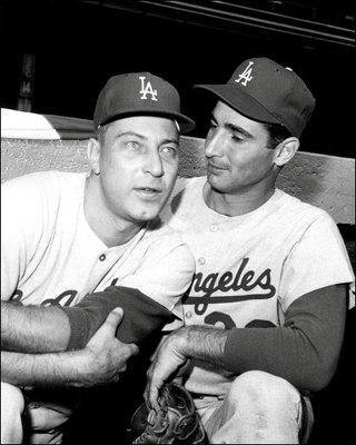 SANDY KOUFAX DODGERS 1963 SERIES VICTORY MAURY WILLS JOHNNY ROSEBORO 8x10 PHOTO