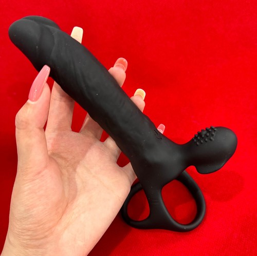 Double Penetration Anal Plug Dildo Strap on Vibrator Penis Cock Ring Men Sex Toy - Picture 5 of 24