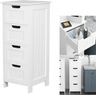 Bathroom Cabinet Free Standing 4 Tier Floor Standing PVC Storage Waterproof