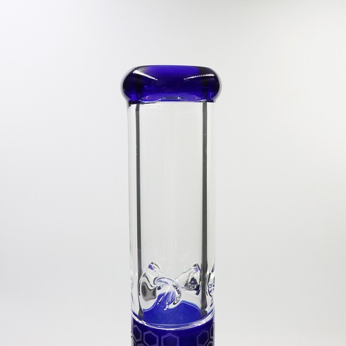 16'' Blue Jelly Fish Filter Glass WaterPipe Straight Bong with Bowl Eight Arms - 第 9/11 張圖片