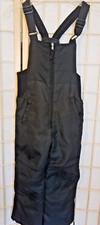 Arctic Quest Black Insulated Adjustable Strap Snow Ski Bib Unisex Kid's S 4/5