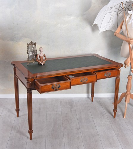 Mahagoni Tisch antik Schreibtisch kolonial Massivholz Computertisch Bürotisch - Bild 4 von 6