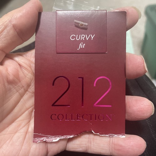 212 Collection Curvy Fit Black & Gray Striped Pants Size 8 Average New With Tags - Picture 8 of 15