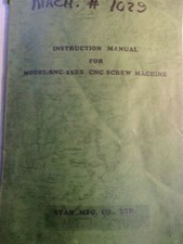 Star MFG CNC Screw Machine SNC-25DX Instruction Manual