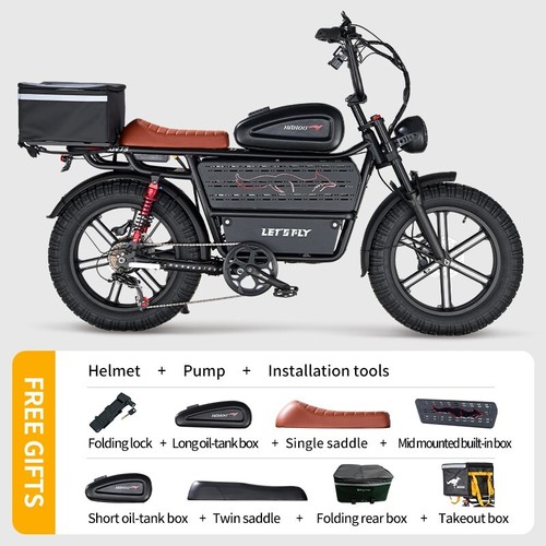 48V 60AH ebike 20" Fat Tire Mountain Electric Bicycle for Men Adults 1000W 35MPH - Picture 25 of 26