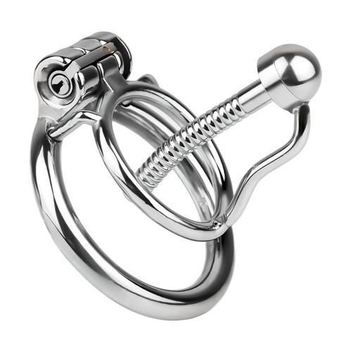 Chastity Belt Stainlesss Steel Chastity Device Cage Prince Albert Wand Piercing - Picture 10 of 34
