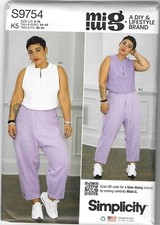 Simplicity S9754 Sewing Pattern Misses' Top & Cargo Pants SZ 8-16 UNCUT