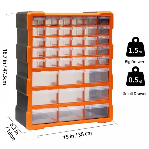 60 Drawer Plastic Small Parts Organizer Storage Hardware Craft Cabinet Nuts Bolt - Picture 23 of 38