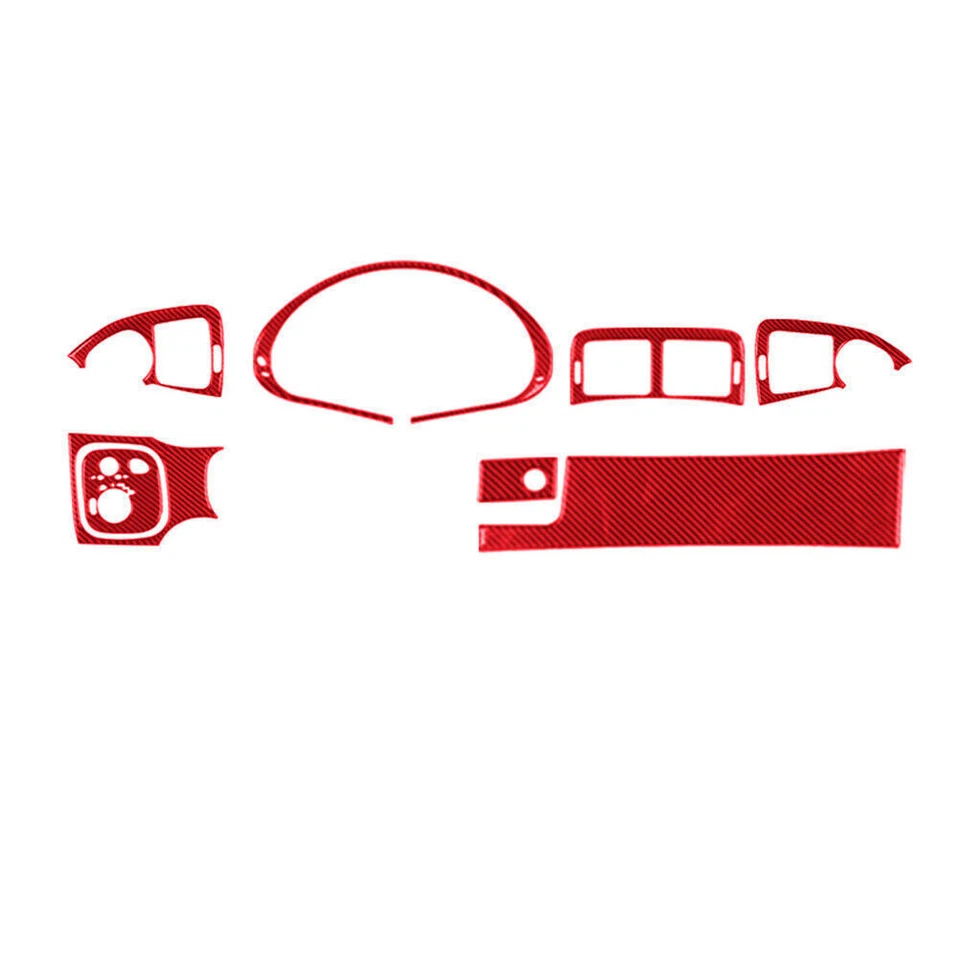 Cubierta de tablero de fibra de carbono roja tipo A para Mercedes-Benz W203 2005-2007 8* Foto 2 de 4