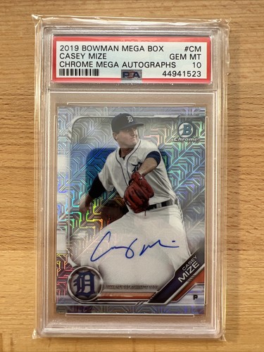 Casey Mize 2019 Bowman Mega Box #BMA-CM CHROME AUTOGRAPHS PSA 10 AUTO TIGERS