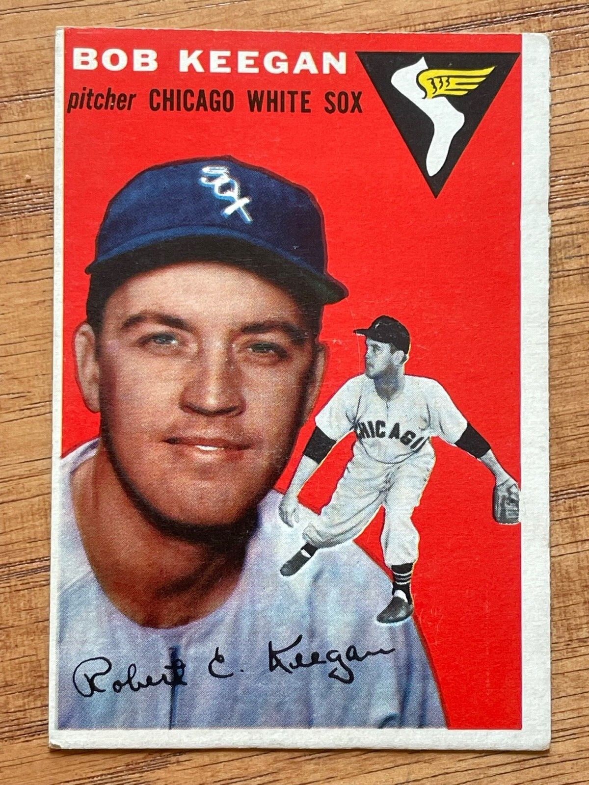 1954 TOPPS BASEBALL BOB KEEGAN CARD No.100 Chicago White Sox Pitcher