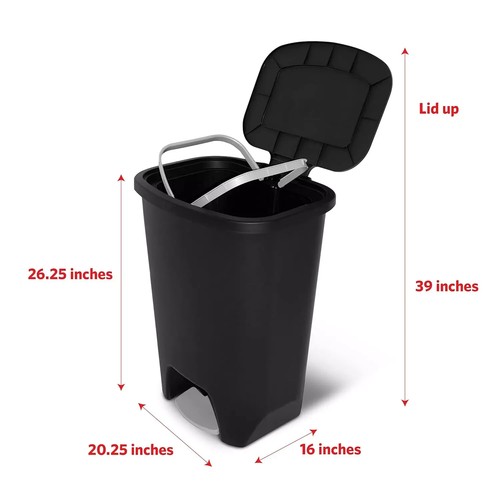 Glad 20 Gallon Trash Can - Plastic Kitchen Waste Bin with Odor Protection of Lid - Picture 2 of 6