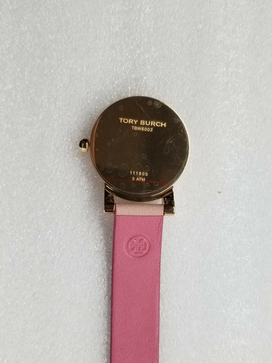 美しい時計★TORY BURCH Classic-T Pink Leather Strap Watch NEW AUTHENTIC TORY BURCH CLASSIC T ROSE GOLD PINK LEATHER