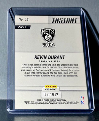 Kevin Durant 2020-21 Panini NBA Tip-Off #13 Basketball Card 1 of 617 - Picture 2 of 2