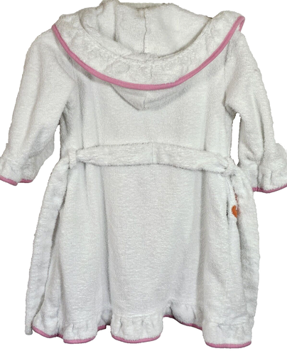 Company Kids Girls Mermaid White w Pink Trim Hooded Robe Belt Included Size XS - Picture 3 of 7