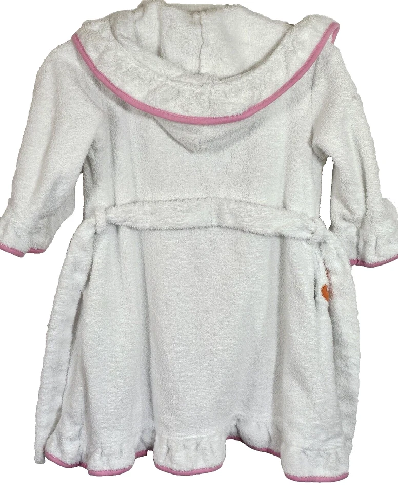 Company Niños Niñas Sirena Blanco con Borde Rosa Bata con Capucha Cinturón Incluido Talla XS Foto 3 de 4