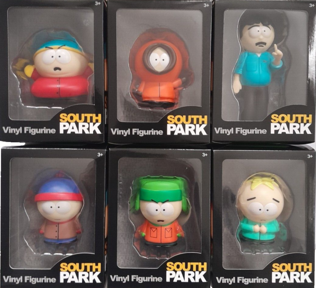 SOUTH PARK CARTMAN KENNY KYLE STAN BUTTERS RANDY 3"" VINYL FIGURINES SET OF 6 NEW