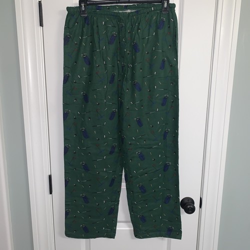 NEW MENS COZEE CORNER GREEN FLANNEL GOLF PAJAMA PANTS W POCKETS DRAWSTRING SZ SM - Bild 1 von 3
