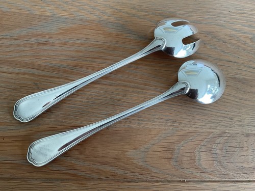 CHRISTOFLE Cutlery - SPATOURS Pattern - PAIR Silver Plated SALAD SERVERS 24 CMS - Picture 4 of 8