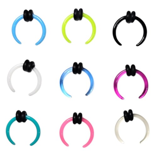 Acrylic Colourful Body Piercing Septum Stretcher Ear Taper Bull Pincher Ring 16g