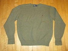 Polo Ralph Lauren Green Cotton Crew Neck Pullover Sweater Men's M T3