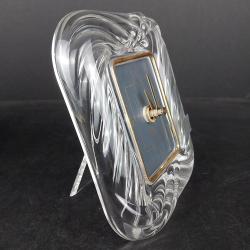 MIKASA Swirl Gold Quartz 6" Glass Desk Table Clock Movement Made in Germany NEW - Picture 5 of 10
