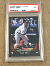 2011 BOWMAN CHROME BASEBALL DEREK JETER #129 PSA GRADED MINT "9" MLB HOF YANKEES