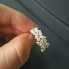 2CT Marquise Lab Created Diamond Half Women's Band Ring 14K Yellow Gold Plated