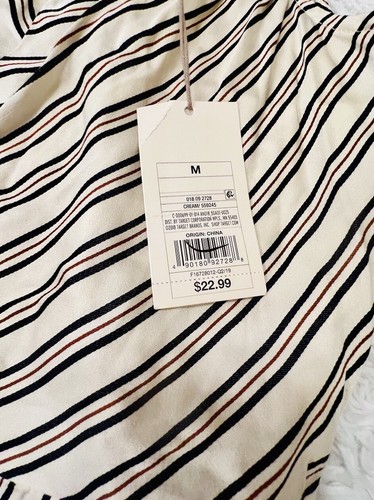 A New Day Dress Women's M Sleeveless Sheath V Neck Striped Lightweight NWT - Picture 5 of 5