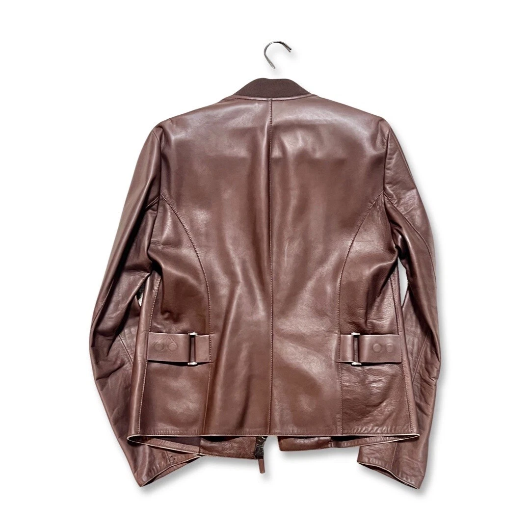 GIORGIO ARMANI Men s Lamb Leather Zipped Jacket Brown size 44