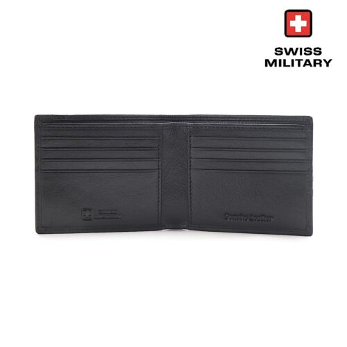 Schweizer Militär Leder Geldbörse - RFID Schutz, schmal & stilvoll für Männer | Geschenkbox - Bild 3 von 12