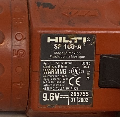 Taladro inalámbrico Hilti SF 100-A 9,6 voltios  - Imagen 5 de 5
