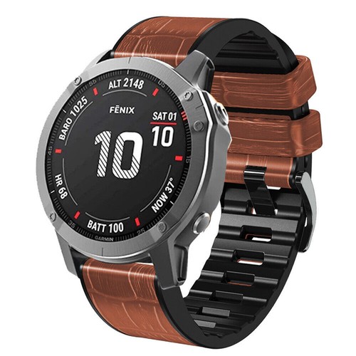 Quick Fit Leather Band Strap For Garmin Fenix 7S 7 7X 6S 6 6X Pro 5 5S 5X Plus - Picture 16 of 215