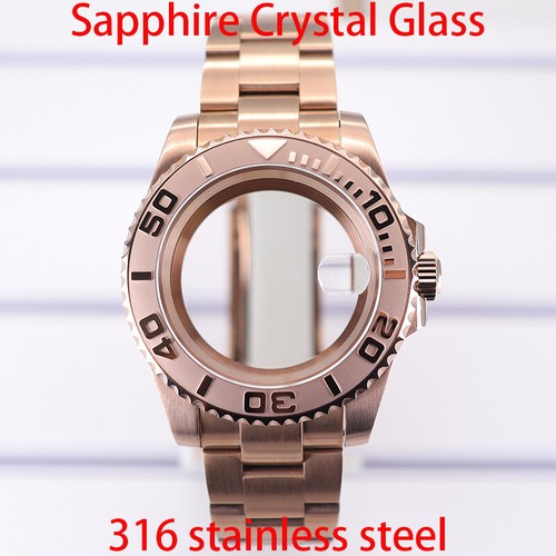 Cassa orologio acciaio inox 316L + bracciale ostrica vetro zaffiro per yacht nh35 - Foto 11 di 34