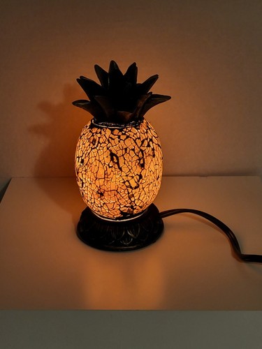 7" Resin Tall Pineapple Mosaic Table Decorative Lamp - Picture 3 of 4