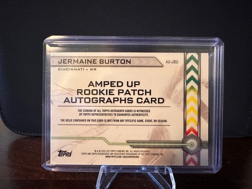 2024 Topps Resurgence Jermaine Burton Gold /50 Amped Up Rookie Patch Auto - Picture 2 of 3