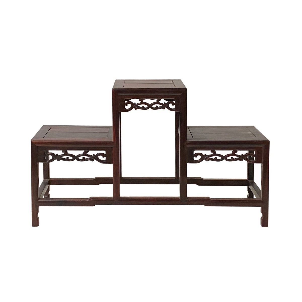Brown Wood Step Shape Table Top Curio Display Easel Stand ws2898S Brown Wood Step Shape Table Top Curio Display Easel Stand ws2898S