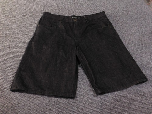 Rocawear Shorts 44 Y2K Mens black denim vintage baggy hip-hop retro skater - Picture 2 of 13